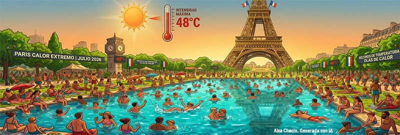 Calor extremo en Paris julio 2026 Banner Home Website SGK-PLANET Sandor Gerendas Generada con IA
